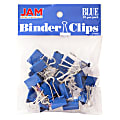 JAM Paper® Designer Binder Clips, Small, 1/2" Capacity, Blue, Bag Of 25 Clips