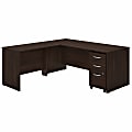 Bush Business Furniture Studio C 72"W L-Shaped Corner Desk With Mobile File Cabinet With Return, Black Walnut, Standard Delivery