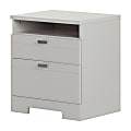 South Shore Reevo Nightstand With Cord Catcher, 22-1/2"H x 22-1/4"W x 17"D, Soft Gray 1 thumbnail image