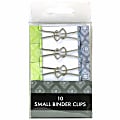 JAM Paper® Designer Binder Clips, Small, 1/2" Capacity, Green/Gray, Pack Of 10 Clips