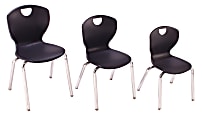 Scholar Craft™ Ovation Student Stacking Chairs, 18"H, Black/Chrome, Set Of 4 1 thumbnail image