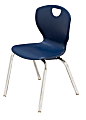 Scholar Craft™ Ovation Student Stacking Chairs, 16"H, Navy/Chrome, Set Of 5