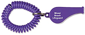 Whistle Key Ring With Coil, 7/8" H x 2 1/4"W, Black