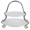 Gibson Elite Gracious Dining 2-Tier Serving Set, White 1 thumbnail image