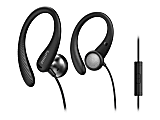 Philips TAA1105BK - Earphones with mic - ear-bud - over-the-ear mount - wired - 3.5 mm jack - black 1 thumbnail image
