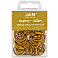 JAM Paper® Circular Paper Clips, 1", Gold, Box Of 50 Clips 