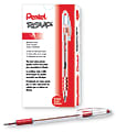 Pentel® R.S.V.P.® Ballpoint Pens, Medium Point, 1.0 mm, Clear Barrel, Red Ink, Pack Of 12