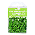 JAM Paper® Paper Clips, Pack Of 75, Jumbo, Lime Green