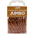 JAM Paper® Paper Clips, Pack Of 75, Jumbo, Rose Gold