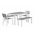 KFI Studios Eveleen 5-Piece Outdoor Patio Set, 45-4/8”H x 30”W x 30”D, White/Grey 1 thumbnail image