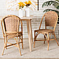 bali & pari Neola Natural Rattan 2-Piece Dining Chair Set, Natural Brown