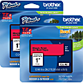 Brother P-touch TZe Laminated Tape Cartridges - 15/16" Width - Rectangle - Thermal Transfer - Black, Red - 2 / Bundle - Water Resistant - Chemical Resistant, Heat Resistant, Cold Resistant, Fade Resistant, Tearing Resistant