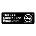 Alpine This Is A Smoke-Free Restaurant Signs, 3" x 9", Black, Pack Of 15 Signs