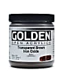 Golden OPEN Acrylic Paint, 8 Oz Jar, Transparent Brown Iron Oxide