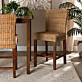 bali & pari Racquel Natural Rattan And Mahogany Wood Counter Stool, Natural Brown 1 thumbnail image