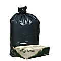 Webster® EarthSense® 75% Recycled Star bottom Commercial Can Liners, 33 Gallons, 0.90 Mil Thick, 32 1/2" x 40", Black, Box Of 80 1 thumbnail image