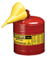 Type I Safety Cans, Flammables, 2 gal, Red, Funnel