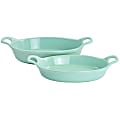Martha Stewart 2-Piece Stoneware Oval Baker Set, Mint 1 thumbnail image