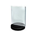 Azar Displays Acrylic Frames On Round Bases, Vertical, 5 1/2" x 8 1/2", Clear/Black, Pack Of 10