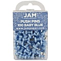 JAM Paper® Pushpins, 1/2", Baby Blue, Pack Of 100 Pushpins