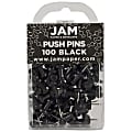 JAM Paper® Pushpins, 1/2", Black, Pack Of 100 Pushpins