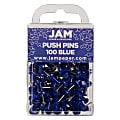 JAM Paper® Pushpins, 1/2", Blue, Pack Of 100 Pushpins