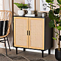 Baxton Studio Maureen 32"W 2-Door Storage Cabinet, Espresso/Natural Brown 1 thumbnail image