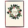 Graphique Holiday Boxed Cards, 5" x 7", Joy Wreath, Box Of 15 Cards