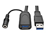 Eaton Tripp Lite Series USB 3.0 SuperSpeed Active Extension Repeater Cable (USB-A M/F), 20M (65.61 ft.) - USB extension cable - USB Type A (M) to USB Type A, DC jack 3.5 x 1.35 mm (F) - USB 3.0 - 66 ft - active - black