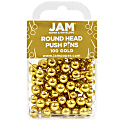 JAM Paper® Pushpins, Round, 1/2", Rose Gold, Pack Of 100 Pushpins