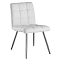 Monarch Specialties Emilia Dining Chairs, White/Chrome, Set Of 2 Chairs