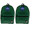 BAZIC Products 16" Basic Backpacks, Green, Pack Of 2 Backpacks 1 thumbnail image