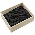 JAM Paper® Wood Clip Clothespins, 1-1/8", Black, Box Of 50 Clothespins
