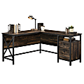Sauder® Steel River 59-7/8"W L-Shaped Corner Desk, Carbon Oak 1 thumbnail image