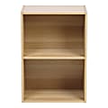 IRIS 24"H 2-Tier Storage-Shelf, Light Brown