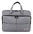 Swiss Mobility Sterling Slim Executive Briefcase With 15.6" Laptop Pocket, 11-3/4"H x 3-1/2"W x 15-1/4"D, Gray