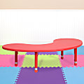 Flash Furniture Half-Moon Plastic Height-Adjustable Activity Table, 23-3/4"H x 35"W x 65"D, Red 1 thumbnail image
