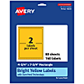 Avery® Print-To-The-Edge Labels With Sure Feed® Technology And Easy Peel®, 94255-BYP80, Rectangle, 4-3/4" x 7-3/4", Matte Bright Yellow, Pack of 160 1 thumbnail image