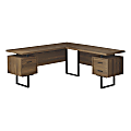 Monarch Specialties Dallas 71"W L-Shaped Corner Desk, Walnut