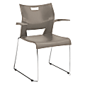 Global® Duet Stacking Chair With Arms, Latte Beige/Chrome 1 thumbnail image