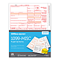 Office Depot® Brand 1099-MISC Inkjet/Laser Tax Forms, 2-Up, 4-Part, 8-1/2"W x 11"H, Pack Of 25 Forms