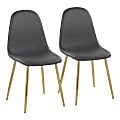 LumiSource Pebble Contemporary Dining Chairs, Gray/Gold, Set Of 2 Chairs