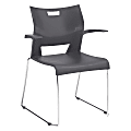 Global® Duet Stacking Chair With Arms, Platinum/Chrome