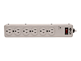 Tripp Lite Surge Protector Power Strip 120V 6 Outlet Metal 6' Cord 900 Joule - Surge protector - 15 A - AC 120 V - output connectors: 6 - white - for P/N: CLAMPUSBLK, CLAMPUSW