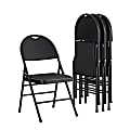 COSCO Commercial XL Comfort Fabric Padded Metal Folding Chairs, Black, Pack Of 4 Chairs 1 thumbnail image