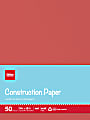 Office Depot® Brand Construction Paper, 9" x 12", 100% Recycled, Red, Pack Of 50 Sheets