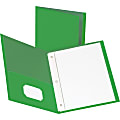Business Source Leatherette Storage Pockets Fastener Folders, Letter Size, 8 1/2" x 11", Green, Box Of 25 Folders 1 thumbnail image