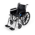 Medline 2000 Extra-Wide Folding Wheelchair, With Swing-Away Footrest And Removable Full-Length Arms, 33 1/2"H x 13 1/2"W x 39"D, Black/Silver 1 thumbnail image
