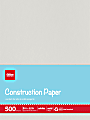 Office Depot® Brand Construction Paper, 9" x 12", 100% Recycled, Stone White, Pack Of 500 Sheets