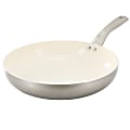 Oster Newcrest Aluminum Ceramic Nonstick Round Frying Pan With Soft Grip Handle, 12”, Silver/Taupe 1 thumbnail image